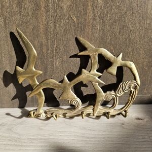 Vintage Brass Nautical Bird Wall Key Hook